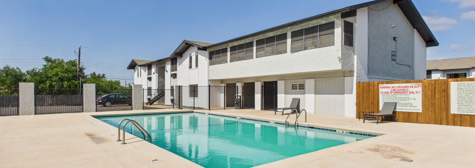 the pool at The Landing Apartments