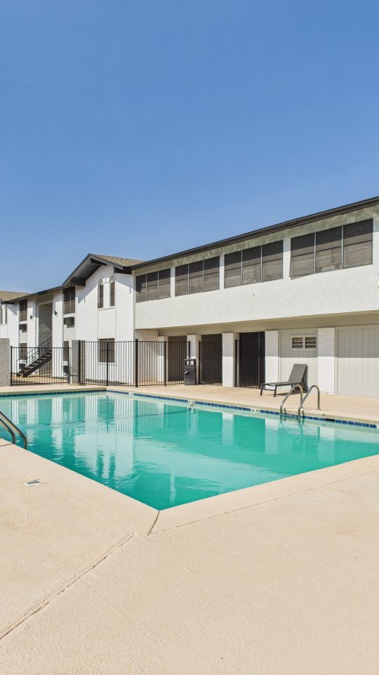 the pool at The Landing Apartments